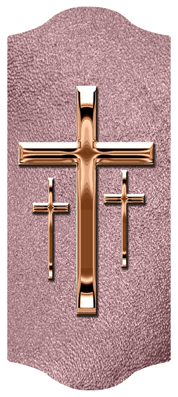DARAY-C-517-BZ-SH-OR Bronze 3 Crosses Shimmer Orchid